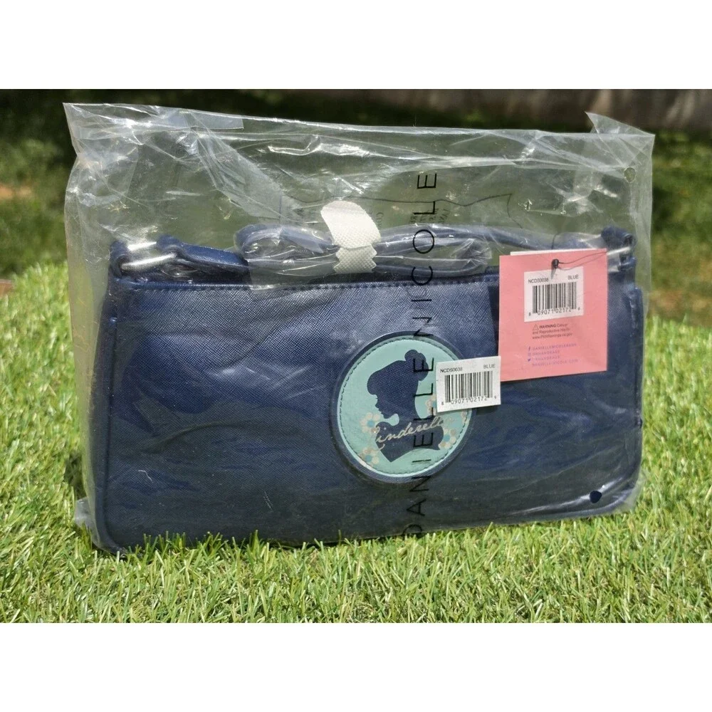 Danielle Nicole Disney Cinderella Baguette Shoulder Bag Blue NWT 11.5x5